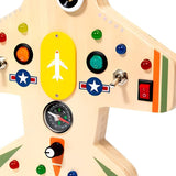 Maxbell Aircraft Shape LED Busy Board for Learning Game Preschool Activities Centers