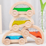 Maxbell 4x Wood Car Wooden Baby Push Toys for Early Education Holidays Birthday