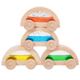 Maxbell 4x Wood Car Wooden Baby Push Toys for Early Education Holidays Birthday