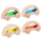 Maxbell 4x Wood Car Wooden Baby Push Toys for Early Education Holidays Birthday