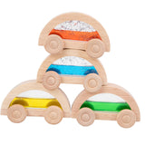 Maxbell 4x Wood Car Wooden Baby Push Toys for Early Education Holidays Birthday