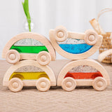 Maxbell 4x Wood Car Wooden Baby Push Toys for Early Education Holidays Birthday
