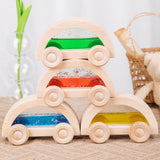 Maxbell 4x Wood Car Wooden Baby Push Toys for Early Education Holidays Birthday