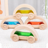 Maxbell 4x Wood Car Wooden Baby Push Toys for Early Education Holidays Birthday