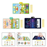 Maxbell Baby Musical Piano Mat Piano Mat & Drum Mat with 6 Instrument Sound for Kids Blue