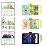 Maxbell Baby Musical Piano Mat Piano Mat & Drum Mat with 6 Instrument Sound for Kids Blue