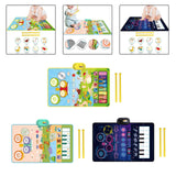 Maxbell Baby Musical Piano Mat Piano Mat & Drum Mat with 6 Instrument Sound for Kids Blue