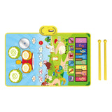 Maxbell Baby Musical Piano Mat Piano Mat & Drum Mat with 6 Instrument Sound for Kids Blue