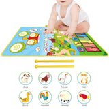 Maxbell Baby Musical Piano Mat Piano Mat & Drum Mat with 6 Instrument Sound for Kids Blue