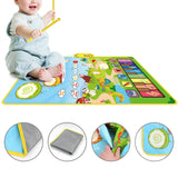 Maxbell Baby Musical Piano Mat Piano Mat & Drum Mat with 6 Instrument Sound for Kids Blue
