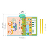 Maxbell Baby Musical Piano Mat Piano Mat & Drum Mat with 6 Instrument Sound for Kids Green