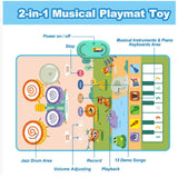 Maxbell Baby Musical Piano Mat Piano Mat & Drum Mat with 6 Instrument Sound for Kids Green