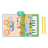 Maxbell Baby Musical Piano Mat Piano Mat & Drum Mat with 6 Instrument Sound for Kids Green