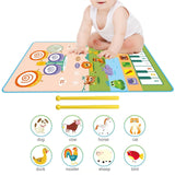 Maxbell Baby Musical Piano Mat Piano Mat & Drum Mat with 6 Instrument Sound for Kids Green
