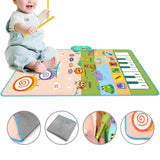 Maxbell Baby Musical Piano Mat Piano Mat & Drum Mat with 6 Instrument Sound for Kids Green