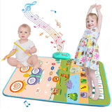 Maxbell Baby Musical Piano Mat Piano Mat & Drum Mat with 6 Instrument Sound for Kids Green