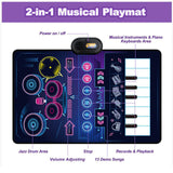 Maxbell Baby Musical Piano Mat Piano Mat & Drum Mat with 6 Instrument Sound for Kids Dark Blue