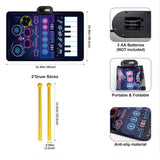 Maxbell Baby Musical Piano Mat Piano Mat & Drum Mat with 6 Instrument Sound for Kids Dark Blue