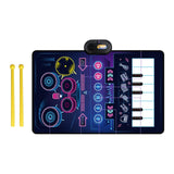 Maxbell Baby Musical Piano Mat Piano Mat & Drum Mat with 6 Instrument Sound for Kids Dark Blue