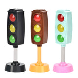 Maxbell Mini Traffic Light Traffic Lamps Pretend Toy for Boy and Girls Students Kids black