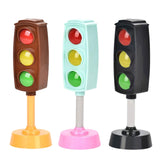 Maxbell Mini Traffic Light Traffic Lamps Pretend Toy for Boy and Girls Students Kids black