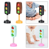 Maxbell Mini Traffic Light Traffic Lamps Pretend Toy for Boy and Girls Students Kids black