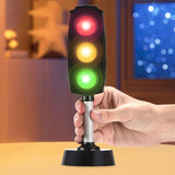 Maxbell Mini Traffic Light Traffic Lamps Pretend Toy for Boy and Girls Students Kids black