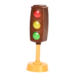 Maxbell Mini Traffic Light Traffic Lamps Pretend Toy for Boy and Girls Students Kids brown