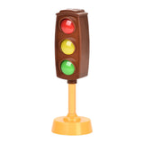 Maxbell Mini Traffic Light Traffic Lamps Pretend Toy for Boy and Girls Students Kids brown