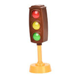Maxbell Mini Traffic Light Traffic Lamps Pretend Toy for Boy and Girls Students Kids brown