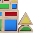 Maxbell 17x Wood Building Blocks Set Valentines Day Gifts 2 Year Rainbow Stacker