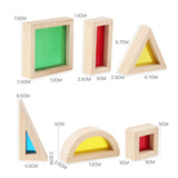 Maxbell 17x Wood Building Blocks Set Valentines Day Gifts 2 Year Rainbow Stacker