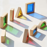 Maxbell 17x Wood Building Blocks Set Valentines Day Gifts 2 Year Rainbow Stacker