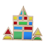 Maxbell 17x Wood Building Blocks Set Valentines Day Gifts 2 Year Rainbow Stacker