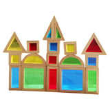 Maxbell 17x Wood Building Blocks Set Valentines Day Gifts 2 Year Rainbow Stacker