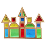 Maxbell 17x Wood Building Blocks Set Valentines Day Gifts 2 Year Rainbow Stacker
