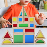 Maxbell 17x Wood Building Blocks Set Valentines Day Gifts 2 Year Rainbow Stacker