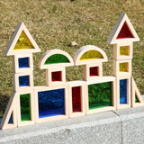 Maxbell 17x Wood Building Blocks Set Valentines Day Gifts 2 Year Rainbow Stacker