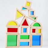 Maxbell 17x Wood Building Blocks Set Valentines Day Gifts 2 Year Rainbow Stacker