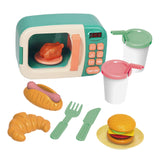 Maxbell Kids Microwave Toy with Lights and Sounds Playing with Food and Kitchen Toys Green
