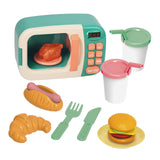 Maxbell Kids Microwave Toy with Lights and Sounds Playing with Food and Kitchen Toys Green