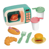 Maxbell Kids Microwave Toy with Lights and Sounds Playing with Food and Kitchen Toys Green
