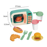 Maxbell Kids Microwave Toy with Lights and Sounds Playing with Food and Kitchen Toys Green