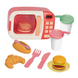Maxbell Kids Microwave Toy with Lights and Sounds Playing with Food and Kitchen Toys Red