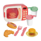Maxbell Kids Microwave Toy with Lights and Sounds Playing with Food and Kitchen Toys Red