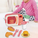 Maxbell Kids Microwave Toy with Lights and Sounds Playing with Food and Kitchen Toys Red