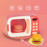 Maxbell Kids Microwave Toy with Lights and Sounds Playing with Food and Kitchen Toys Red