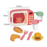 Maxbell Kids Microwave Toy with Lights and Sounds Playing with Food and Kitchen Toys Red