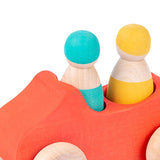 Maxbell Montessori Wooden Car Toy Boys Girls Ages 1-3 Valentines Day Gifts for Kids red car