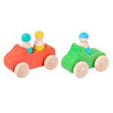 Maxbell Montessori Wooden Car Toy Boys Girls Ages 1-3 Valentines Day Gifts for Kids red car